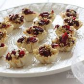 Skinny Baked Brie Phyllo Cups with Craisins and Walnuts
