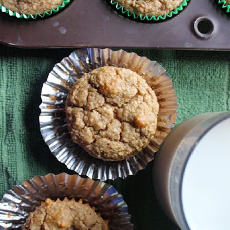 Banana Peanut Butter Muffins (Whole-grain/Sugar-free/Oil-free/Vegan)
