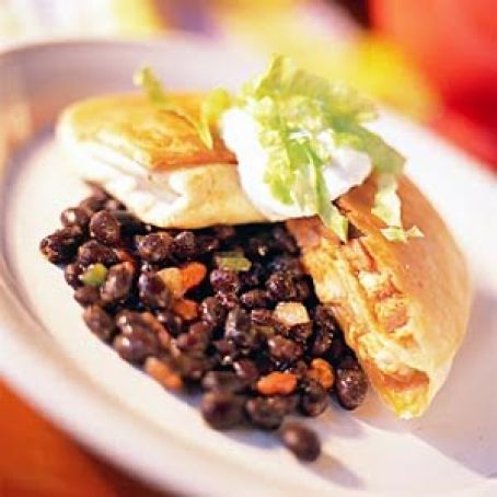 Buffalo Chicken Chimichangas With Zesty Black Beans