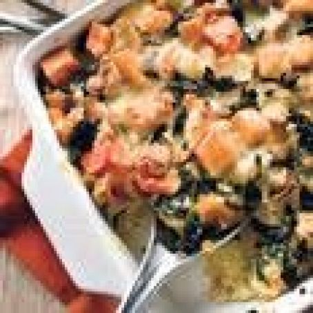 Butternut Squash and Cheddar Bread Pudding