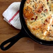 Roasted Red Pepper, Feta & Basil Skillet Scones