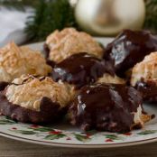 Coconut Macaroons Dipped in Chocolate