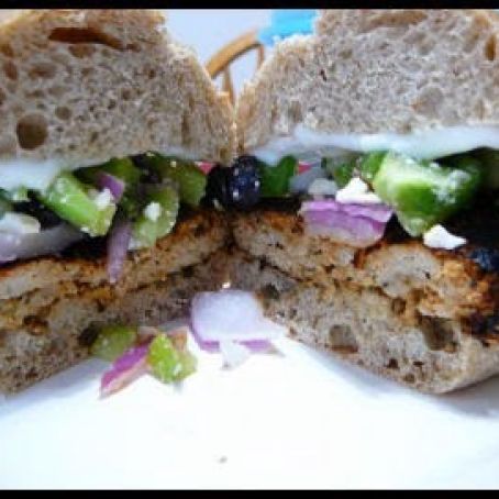 Gyro Burgers with Greek Salad (Rachael Ray)
