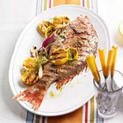 Juniper-Grilled Fish Stuffed with Fennel & Onion