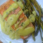 Pan-fried Salmon with a Creamy Meyer Lemon Avocado Dressing