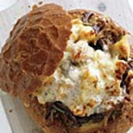 Philly Cheese Steak-Stuffed Garlic Bread