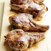 Pork Chops with Apricot-Almond Stuffing