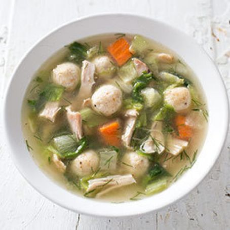 Italian Chicken Soup with Parmesan Dumplings