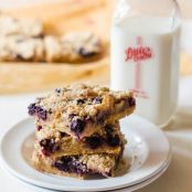 Lavender-scented Peach Blueberry Pie Bars