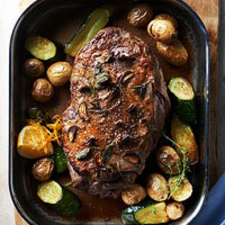 Garlicky Roasted Lamb with Potatoes