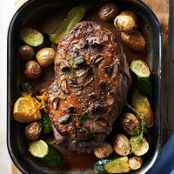Garlicky Roasted Lamb with Potatoes