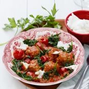 Italian keto meatballs with mozzarella cheese