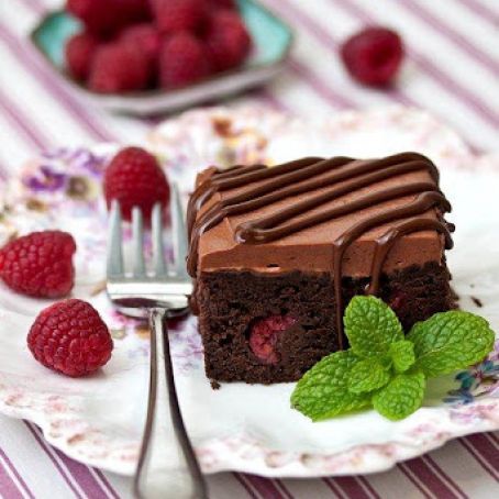 Raspberry Truffle Brownies