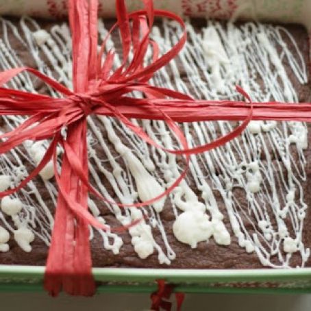 Gingerbread Brownies with White Chocolate Drizzle