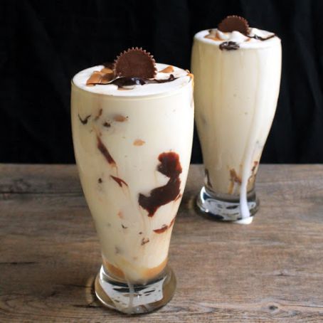 Chocolate-Peanut Butter Swirl Milkshakes
