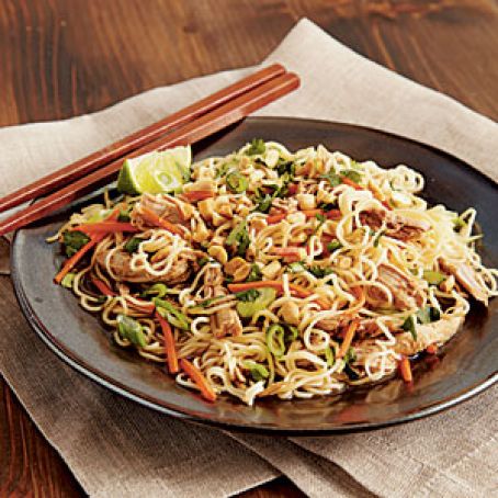 Slow Cooker Chinese Pork Tenderloin with Garlic-Sauced Noodles