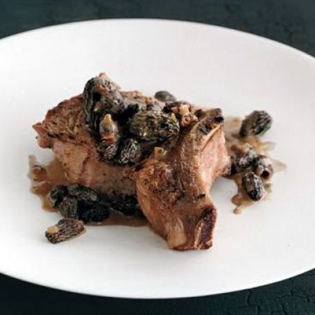 Roasted Veal Chop with Morels