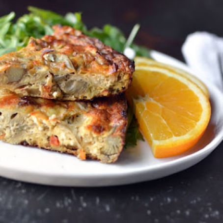  Sausage, Artichoke & Goat Cheese Egg Bake