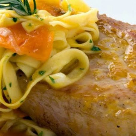 CHULETAS AL ROMERO CON PASTA