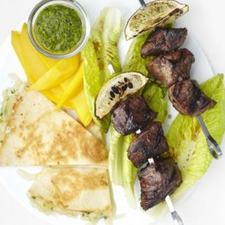 Steak Kebabs with Quesadillas