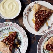 Walnut Galette with Bourbon-Vanilla Custard Sauce