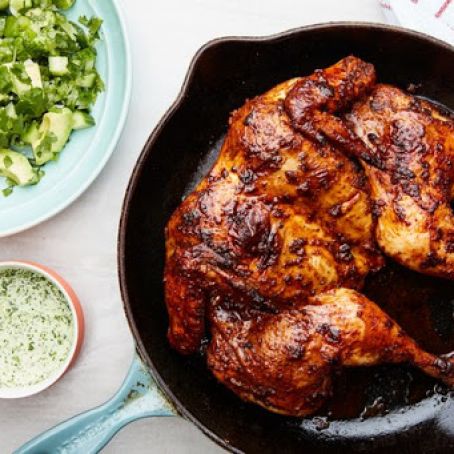 Peruvian-Style Roast Chicken with Tangy Green Sauce