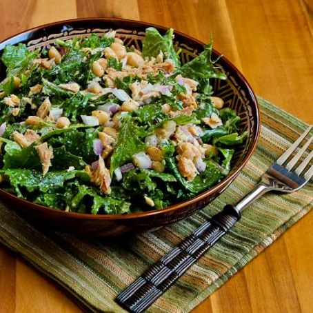 Baby Kale White Bean Tuna Salad with Lemon