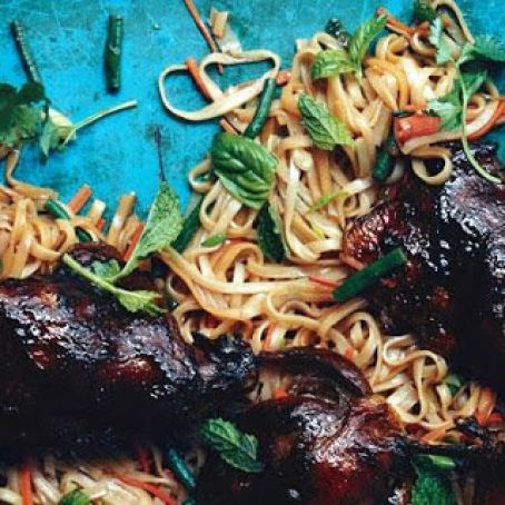 ASIAN NOODLES w/BBQ DUCK CONFIT