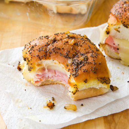 Ham and Swiss Football Sandwiches