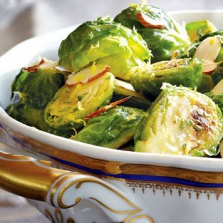 Roasted Brussel Sprouts with Parsley, Lemon & Almonds