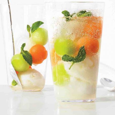 Refreshing Melon-Sorbet Float