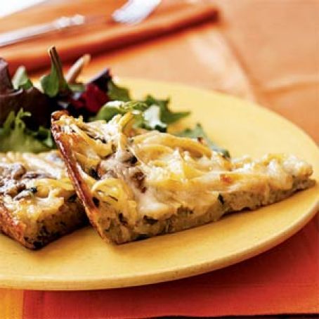 Frittata with Mushrooms, Linguine, and Basil