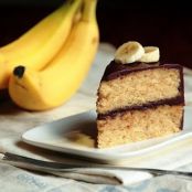 Banana Cake with Chocolate Glaze