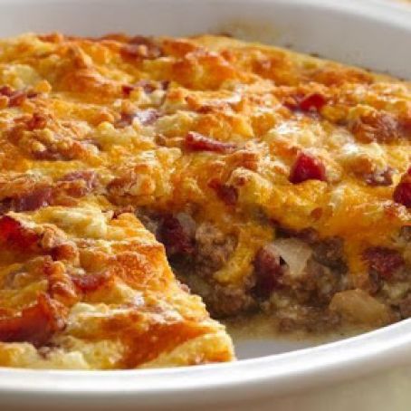 Impossibly Easy Bacon Cheeseburger Pie