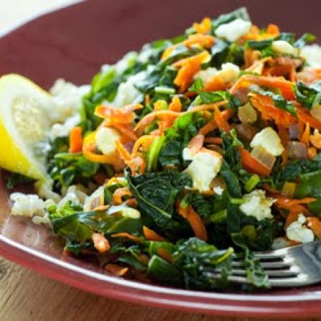 Greens with Carrots and Feta
