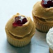 Peanut Butter Cupcakes with Peanut Butter Frosting and Jelly