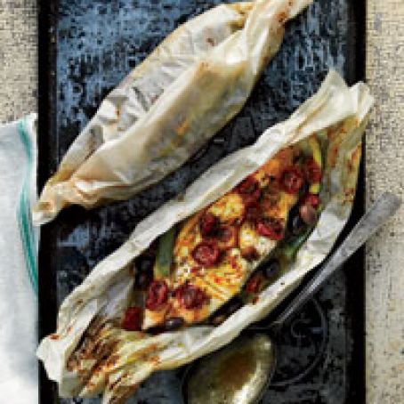 Halibut and Summer Vegetables en Papillote