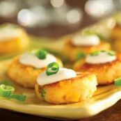 Mini Potato Corn Cakes With Cheddar & Sour Cream