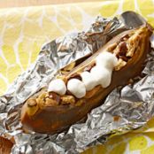 Peanut Butter-Banana Boat S'mores