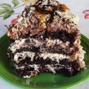 Chocolate-Caramel-Coconut Cake