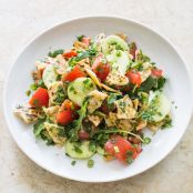 Pita Bread Salad with Tomatoes and Cucumber (Fattoush)
