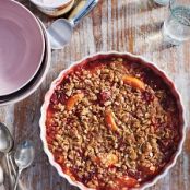 Strawberry & Apricot Crisp with Pine-Nut Crumble