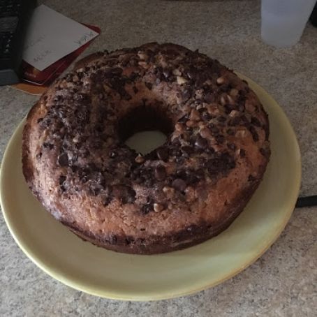 chocolate chip nut sour cream cake