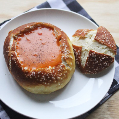 Homemade Pretzel Bread Bowls