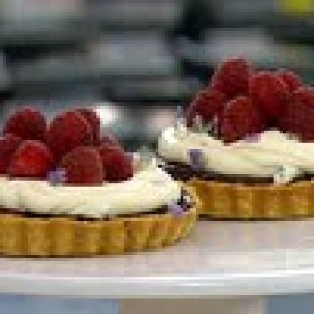 Chocolate Ganache, Lavender and Raspberry Tart