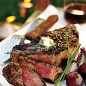 Rib-Eye Steak -  Grilled with Brown Butter and Blue Cheese