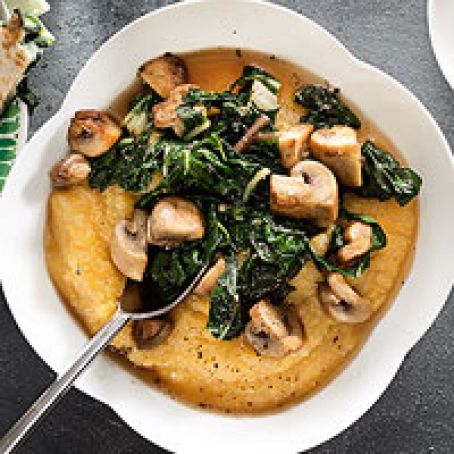 Parmesan Polenta with Mushrooms & Chard