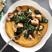 Parmesan Polenta with Mushrooms & Chard
