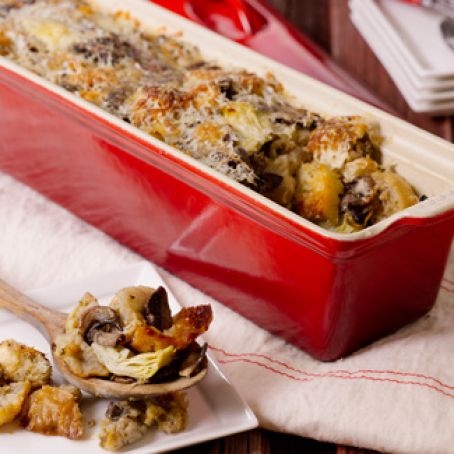 Side Stuffing with Artichokes and Cremini Mushrooms