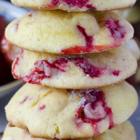 Strawberry Cookies With White Chocolate Chunks